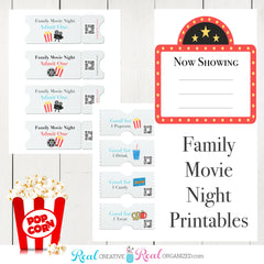 At Home Movie Night Printable for a DIY Family Movie Night Idea