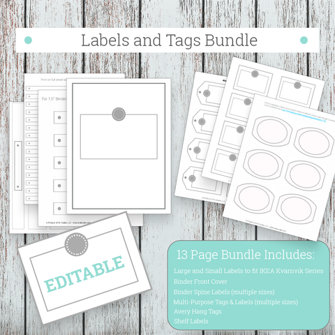 Labels and Tags Bundle - Grey