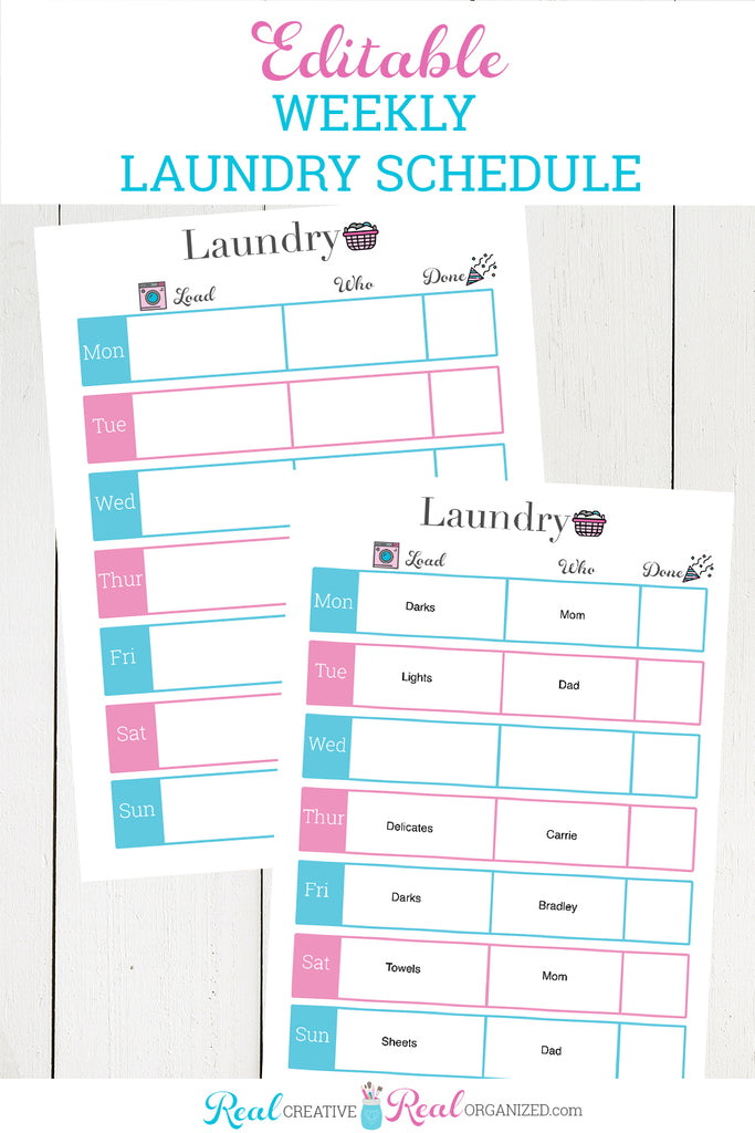 Printable Laundry Schedule – Real Creative Real Organized printable-laundry-schedule-real-creative-real-organized
