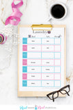 Printable Laundry Schedule