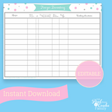 Freezer Inventory Spreadsheet