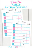 Printable Laundry Schedule